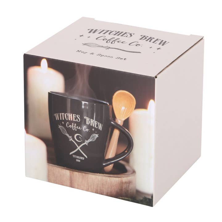 Something Different Wholesale - Wholesale Coffee Mug - Witches Brew Coffee Co. Halloween Mug and Spoon Set