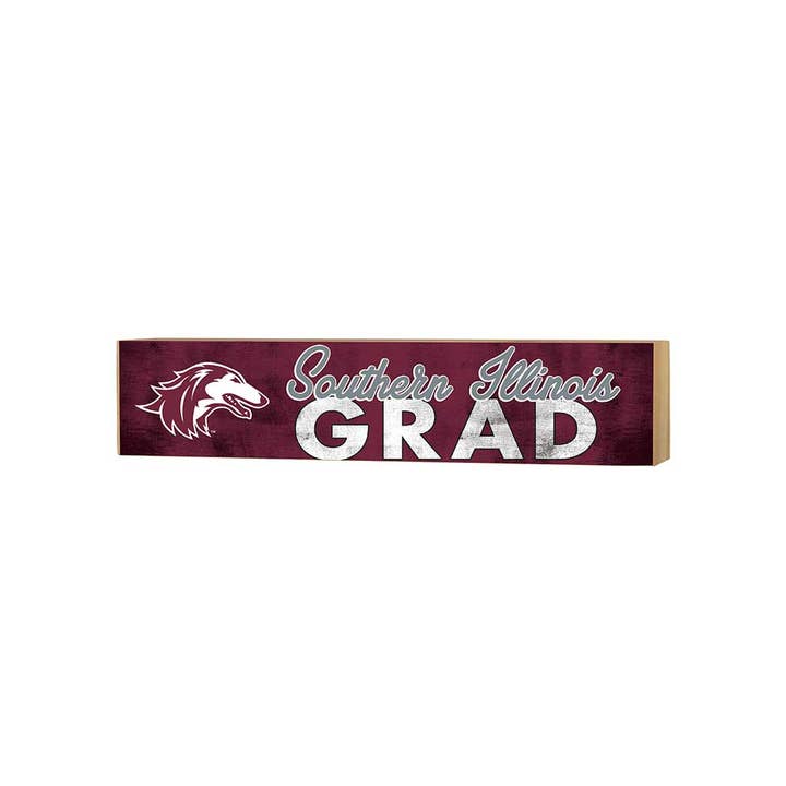 3x13 Southern Illinois Salukis Grad Block Sign for wholesale by KH Sports Fan