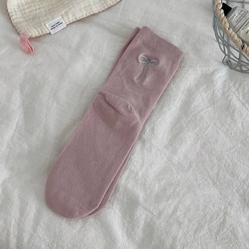 JOSSLYN by wall to wall - Wholesale Socks - Women's - BOW COLORFUL MID CALF LENGTH SOCKS | 40S020595