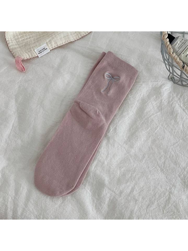 JOSSLYN by wall to wall - Wholesale Socks - Women's - BOW COLORFUL MID CALF LENGTH SOCKS | 40S020595