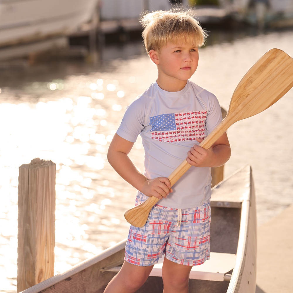 Sugar Bee Clothing – wholesale Swim shorts – Kids – Compression Swim Shorts - Cape Cod Madras2