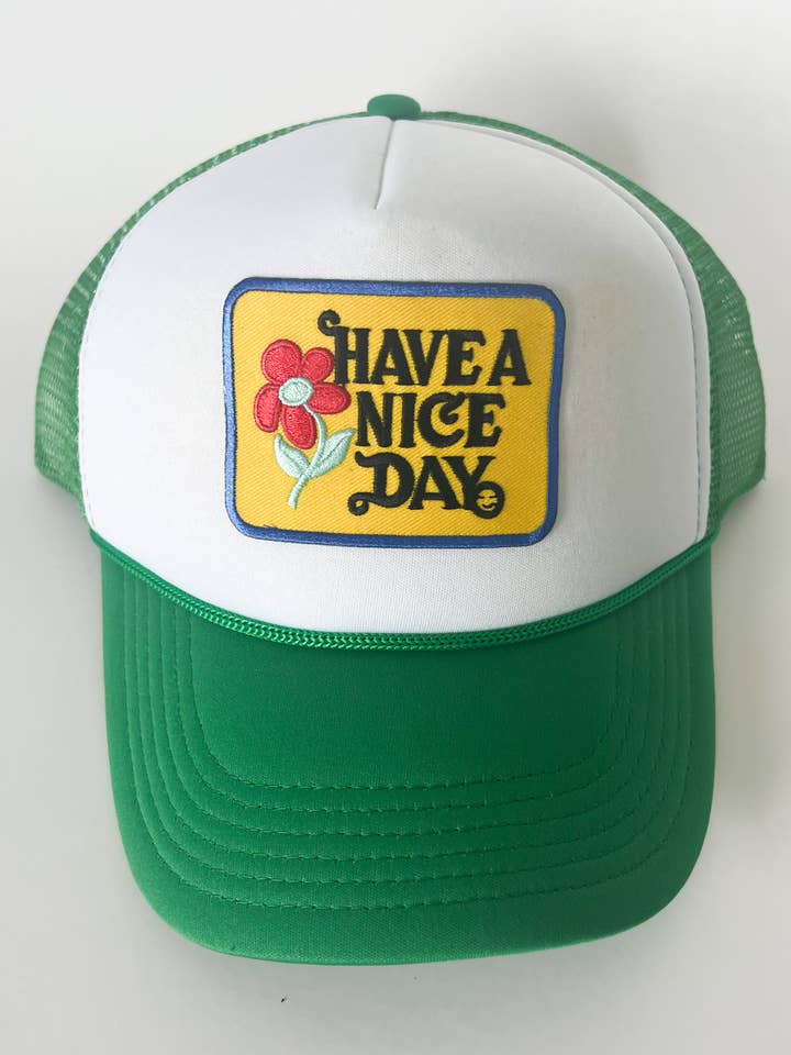 Have a Nice Day Tucker Hat - Green for wholesale by 402threads