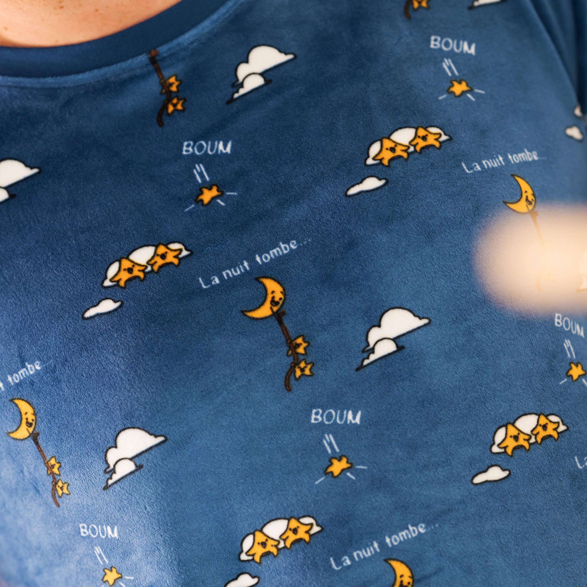 Azul La noche cae - Pijama de terciopelo polar ultradulce para hombre de venta al por mayor en Faire4