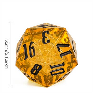 55mm Titan D20 - Sharp Edge Orange Bubbles for wholesale by Foam Brain Games