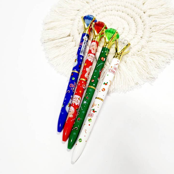 Assorted Color Christmas Diamond Pen for wholesale on Faire