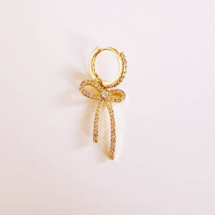 Gold Cute bow earrings for wholesale on Faire2