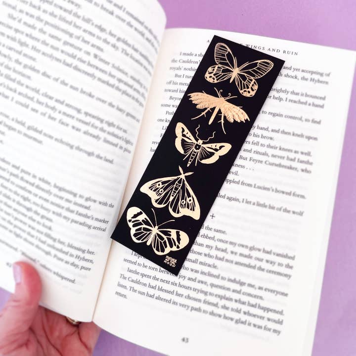 Butterfly and Moth Foil Bookmark for wholesale by Mother of the Moon
