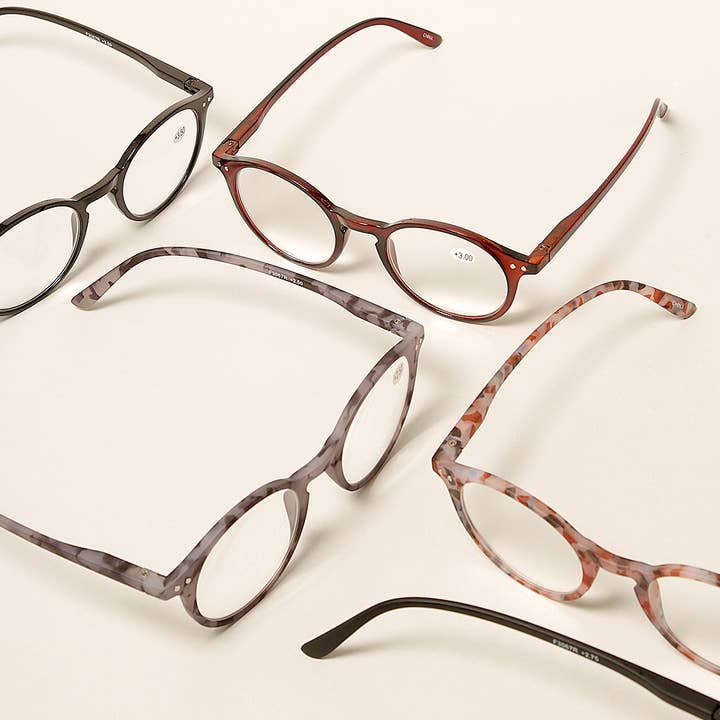 ASSORTED COLOR Unisex Camo Pattern Round Reading Glasses for wholesale on Faire
