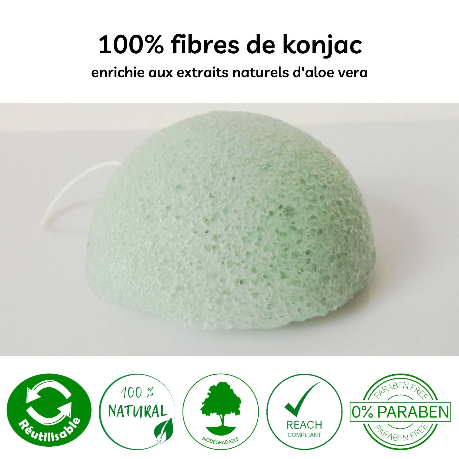 Zen'Arôme - Wholesale Facial cleanser - Aloe Vera Konjac Face Sponge - 100% Natural - in box1