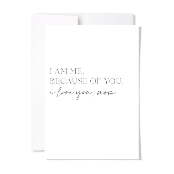 Because Of You | Handlettered Watercolour Mother's Day Card for wholesale by paperscript