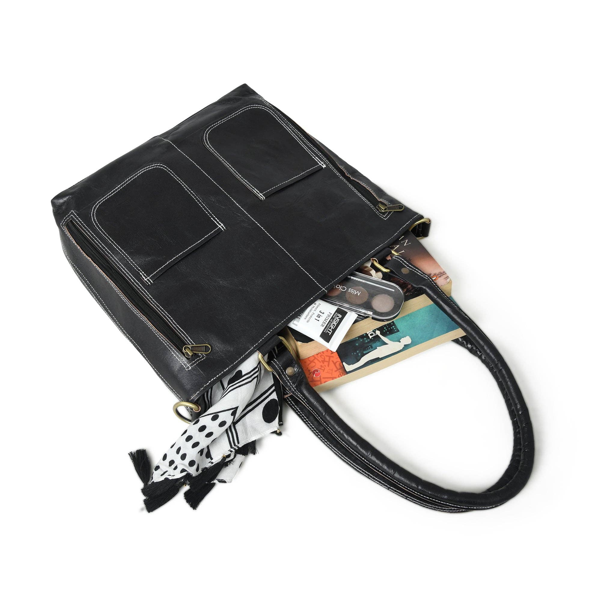 Classy Leather Bags - Wholesale Tote Bag - Women's - Black Terry Tote2