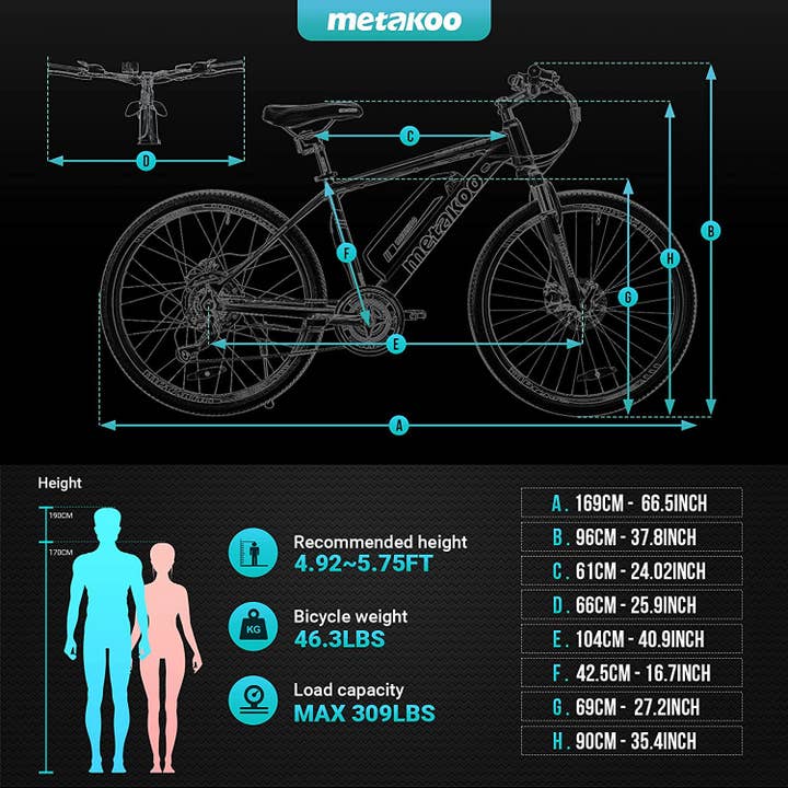 Above Edge - Wholesale Bike/Scooter - Kids - METAKOO 26” Electric Mountain Bike, 350W Motor