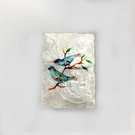 Dekorasyon Gifts Decor - Venta al por mayor Cajas decorativas - Caja rectangular de capiz con diseño de pájaro2