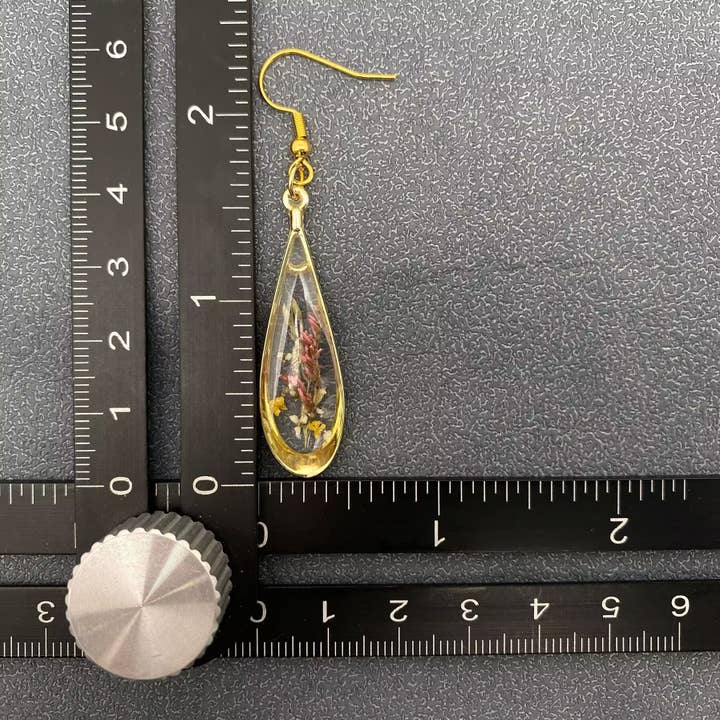 Mio Queena - Wholesale Dangle Earrings - Floral Drop Charm Pressed Dried Flowers Earrings - PDF3