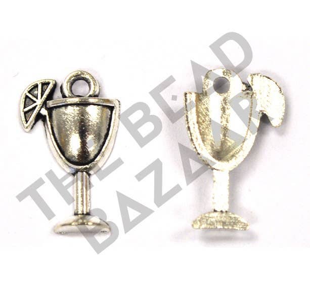 The Bead Bazaar - Vente Marqueur pour verre à vin - Breloque à vin, pendentif en vin, breloques à vin, pendentifs à vin, breloque en bouteille de vin, breloque en verre à martini, pendentif en verre1