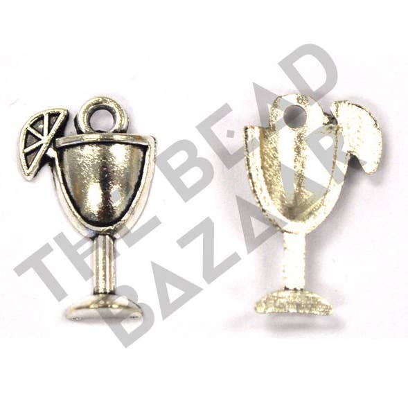 The Bead Bazaar - Wholesale Wine Charm - Wine Charm, Wine Pendant, Wine Charms, Wine Pendants, Wine Bottle Charm, Martini Glass Charm, Martini Glass Pendant,1