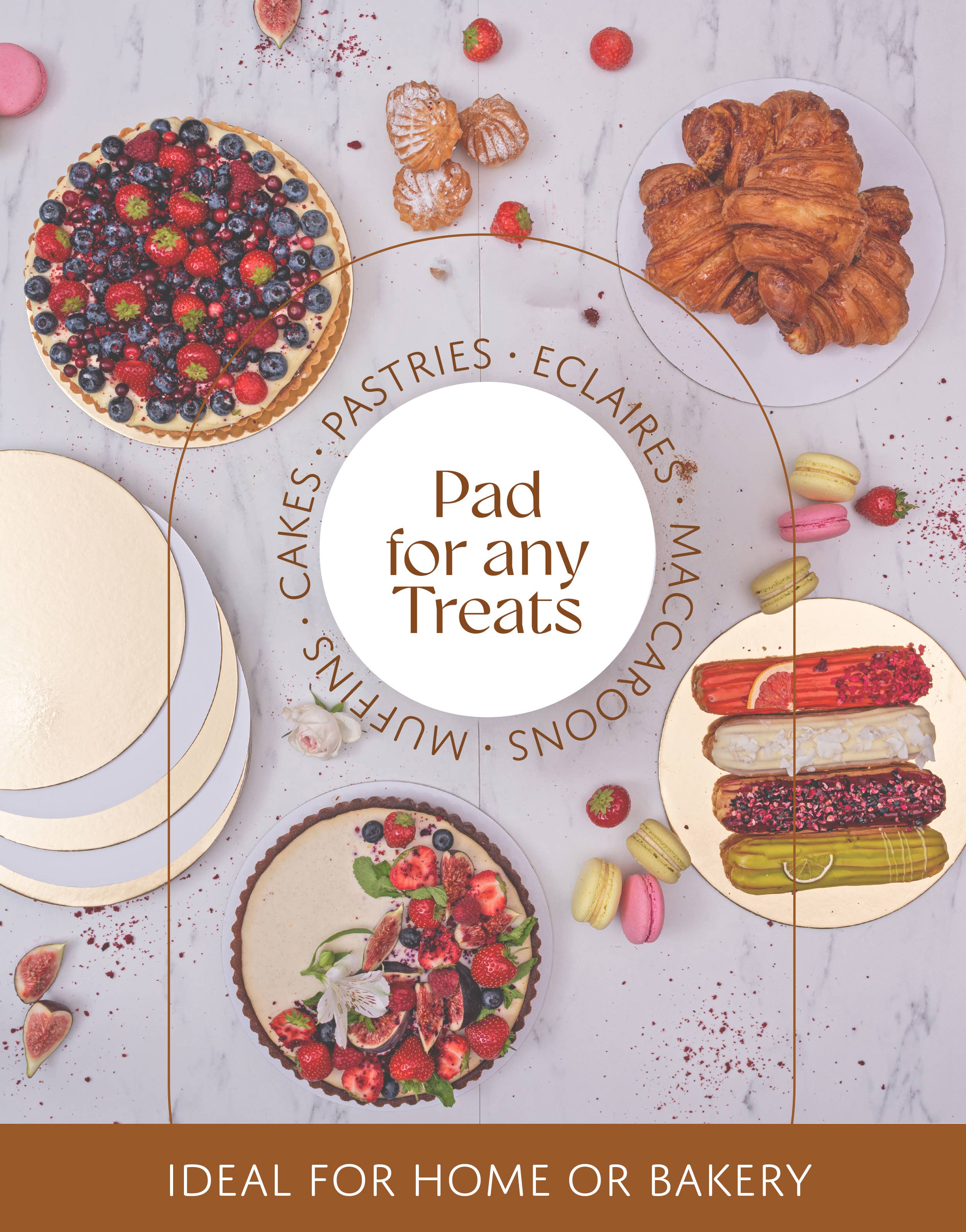 Leib Games - Wholesale Cake Stand - 4 Pcs Cake Boards, 10" Chipboard, Double-Sided Cake Circles5