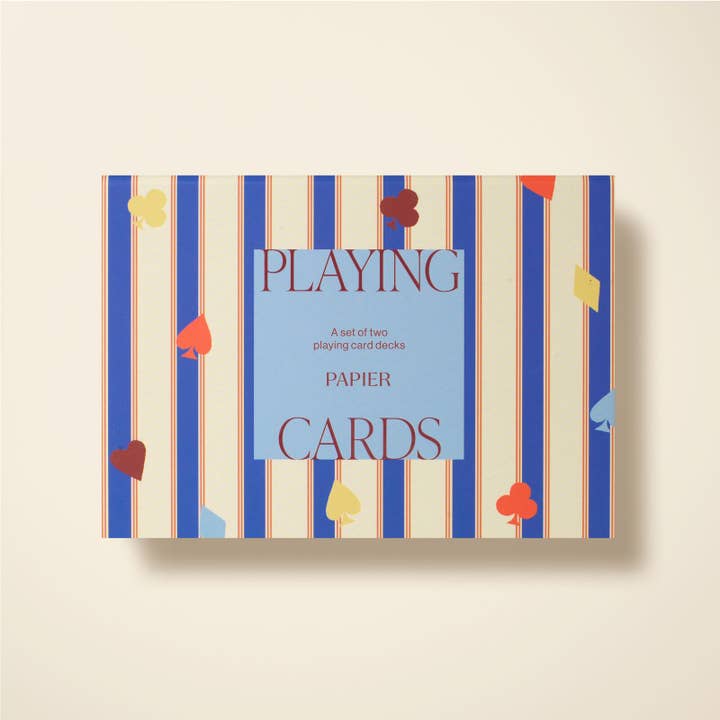 Suits & Stripes Playing Cards, Set of 2 and other Purchase wholesale plastic playing cards. Free returns & net 60 terms on Faire trending on Faire.