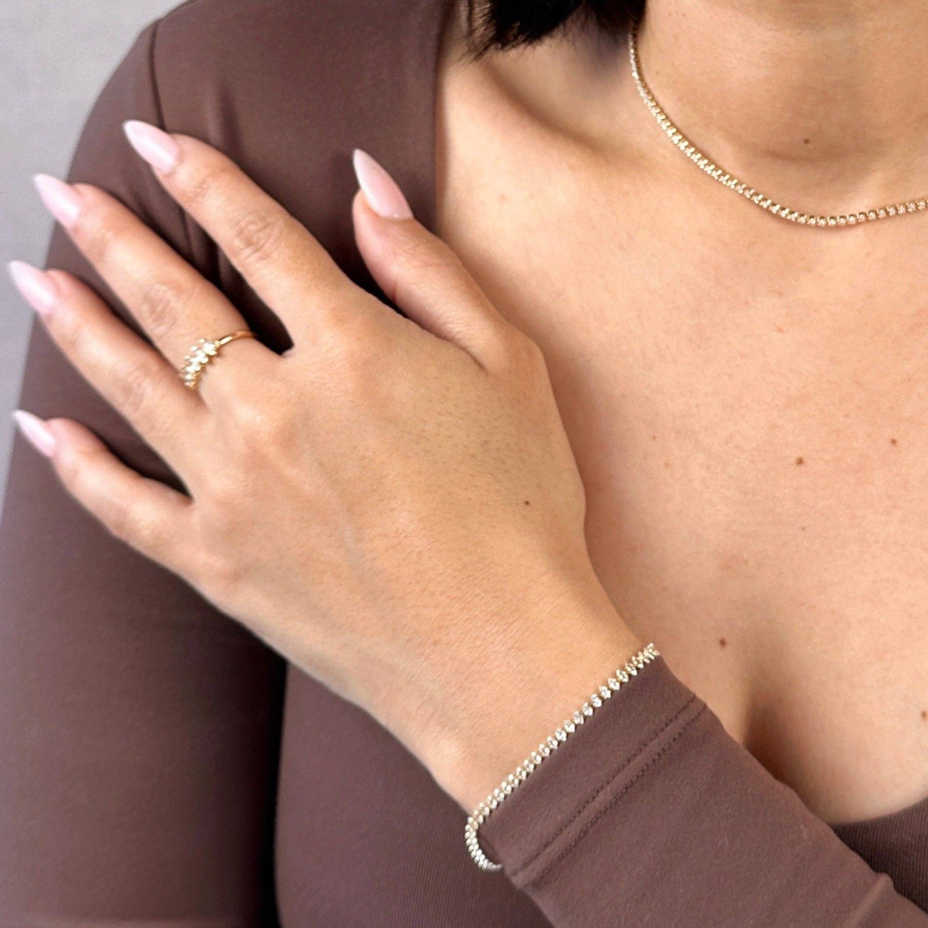 GoldFi - Vendita all'ingrosso Anelli multipietra - Anello Marquise CZ riempito in oro 18 carati4