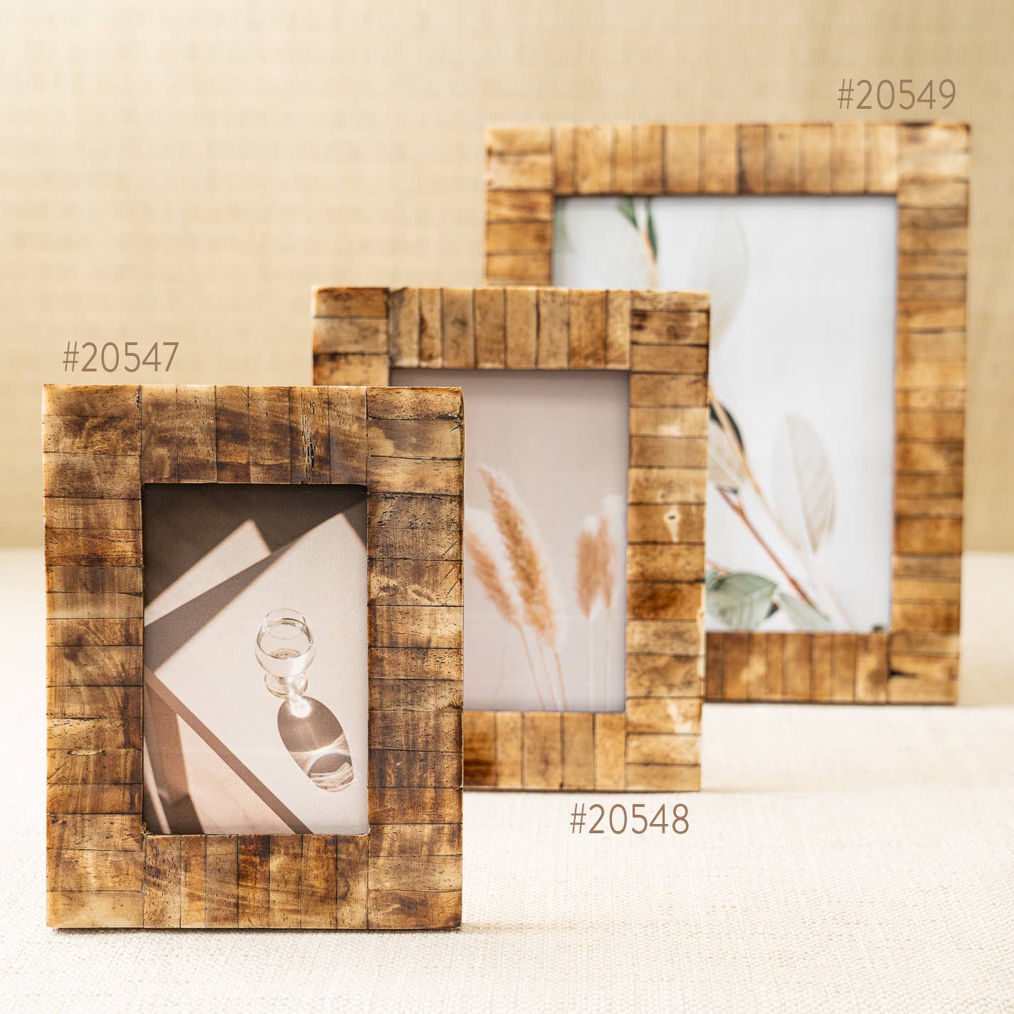 India Handicrafts Inc - Vente Cadres photos - Cadre en blocs d'os antique2