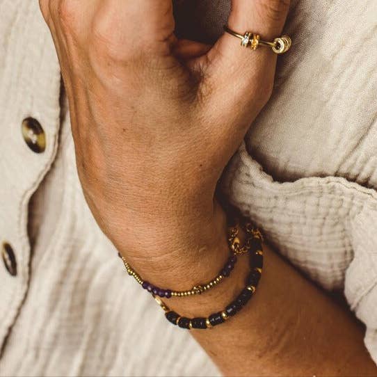 Mindful Living Co. - Wholesale Beaded Bracelet - 18K Gold Plated Elegant Clover Bracelet with Clasp2