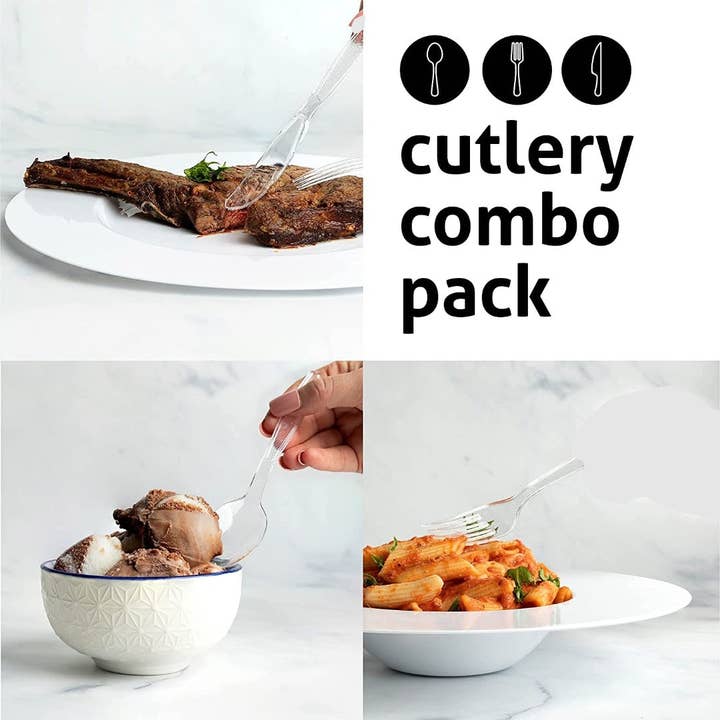 ESKAY Products - Wholesale Assorted Cutlery Set - Heavy Weight Plastic Silverware Combo Set