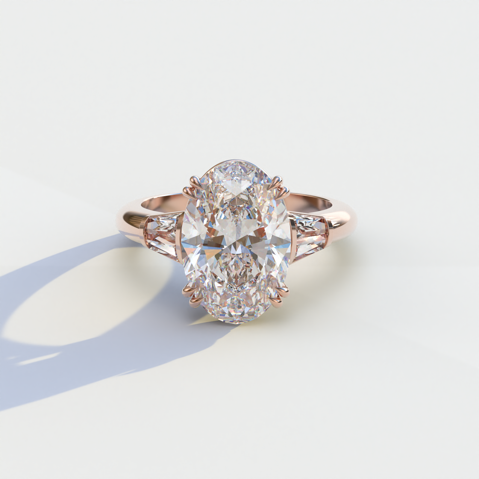 Mohana Jewels - Luxury - Wholesale Engagement Ring - 3 Carat E VVS Oval & Baguette Lab Diamond Ring - Persi9