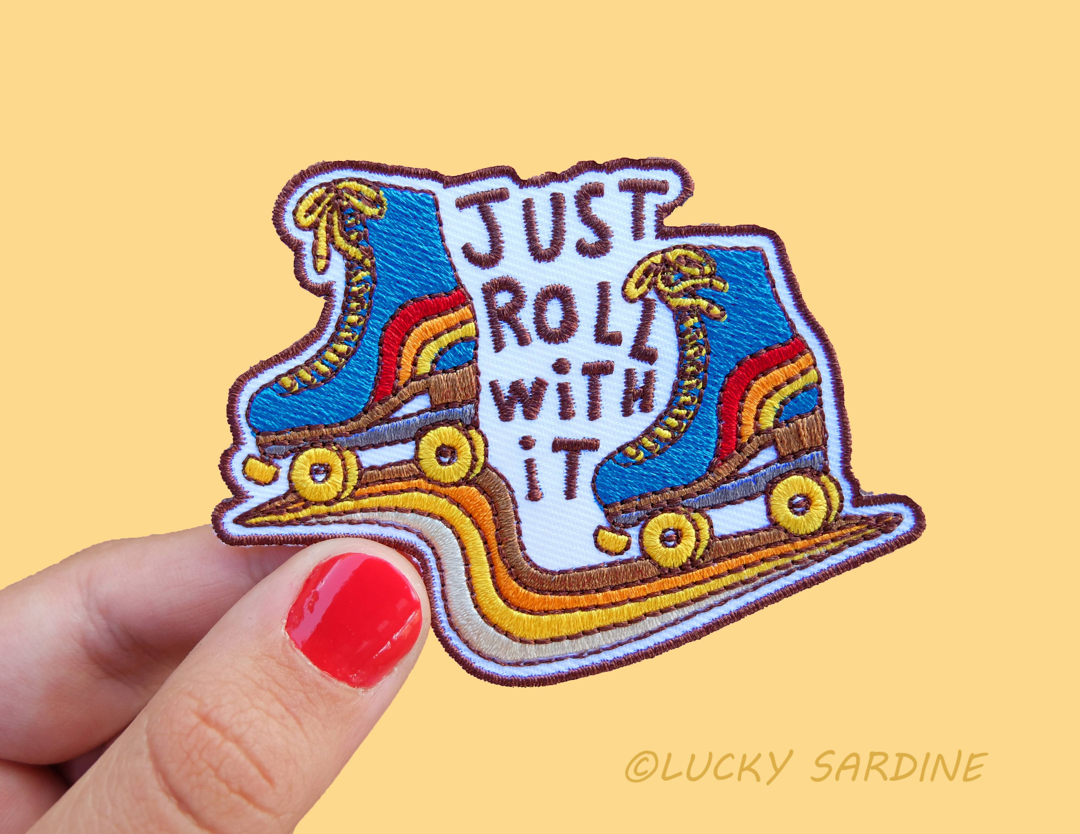 Lucky Sardine - Wholesale Patch - Roller Skate, Retro Roll With It, Embroidered Iron-On Patch5