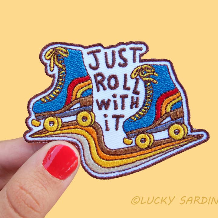Lucky Sardine - Wholesale Patch - Roller Skate, Retro Roll With It, Embroidered Iron-On Patch5