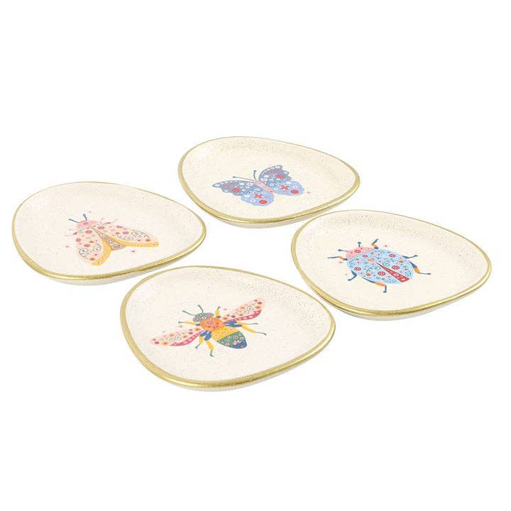 Something Different Wholesale - Wholesale Jewelry Dish - Set of 4 Floral Bug Trinket Dishes2