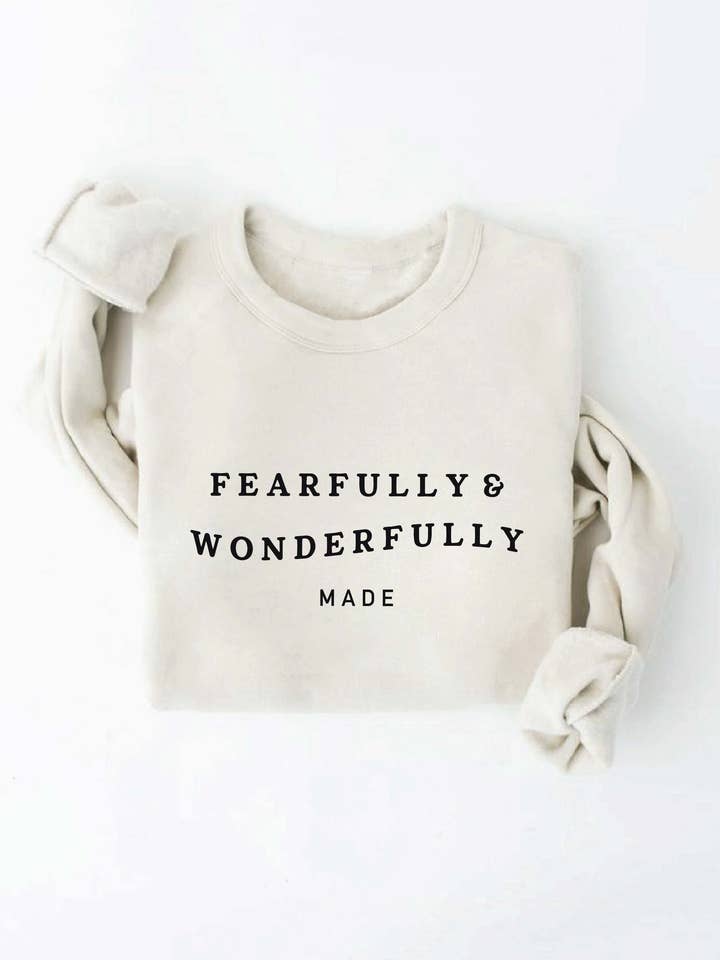 FEARFULLY AND WONDERFULLY MADE Sweatshirt for wholesale by OAT COLLECTIVE