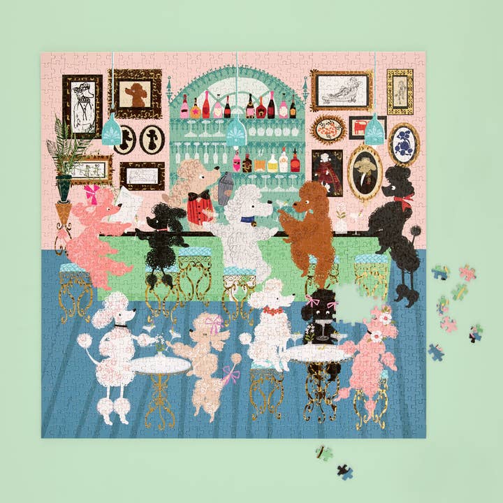 WerkShoppe – wholesale Pussel - Vuxen – Pussel med 1000 bitar - Poodle Martini Lounge1