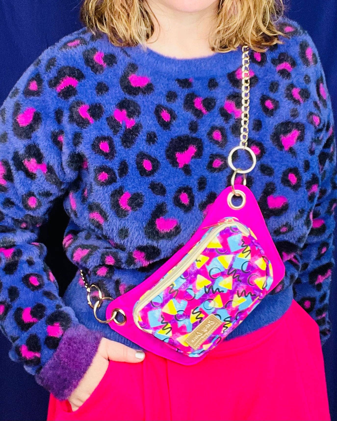 Betsy Dare - Wholesale Crossbody Bag - Women's - Neon Confetti Print Lisa Convertible Crossbody/Belt Bag3