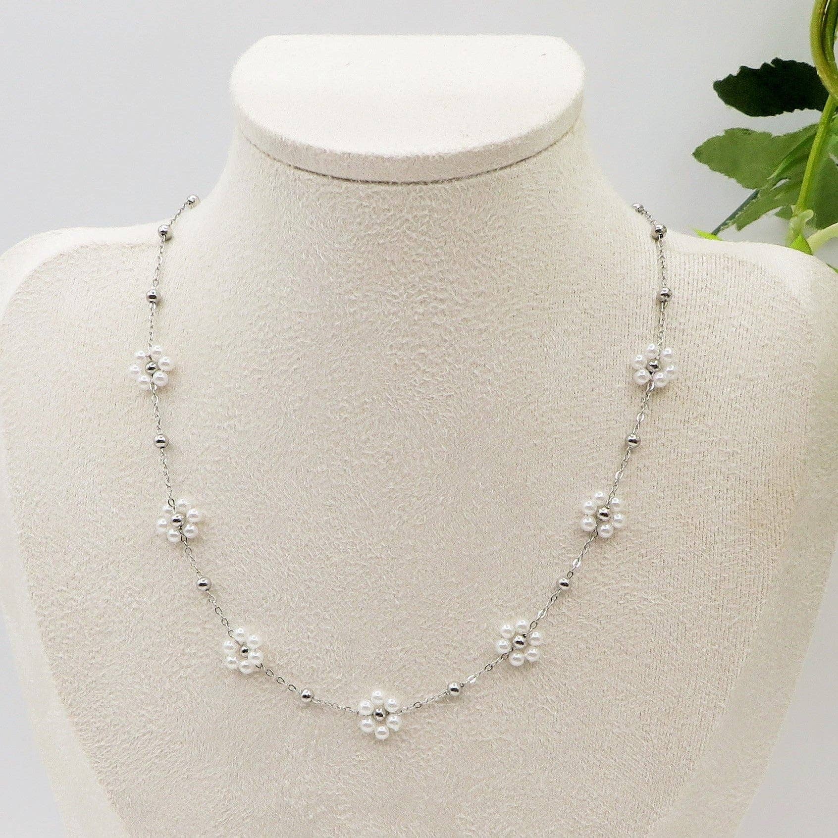 Daemon srls - Wholesale Pendant/Charm Necklace - DAISY ~ ACCIAIO INOSSIDABILE ~ Collana con fiori e cristalli26