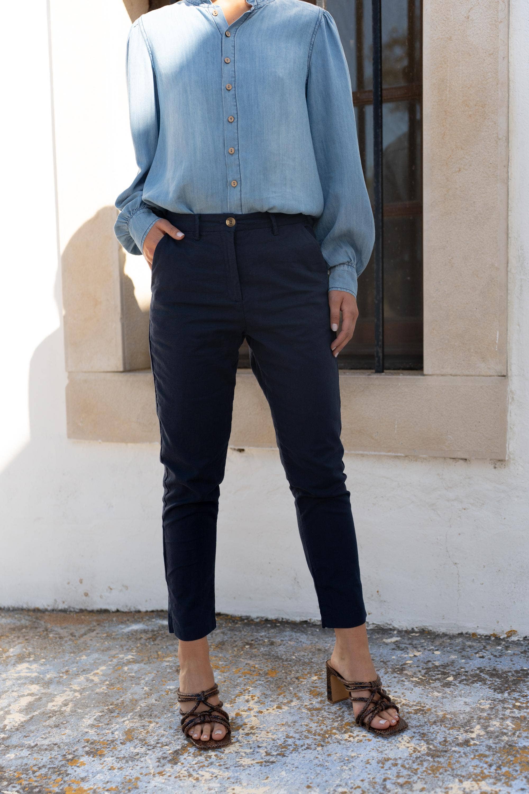 ONADO - Wholesale Pants - Women's - Luisianne pants - Navy blue2