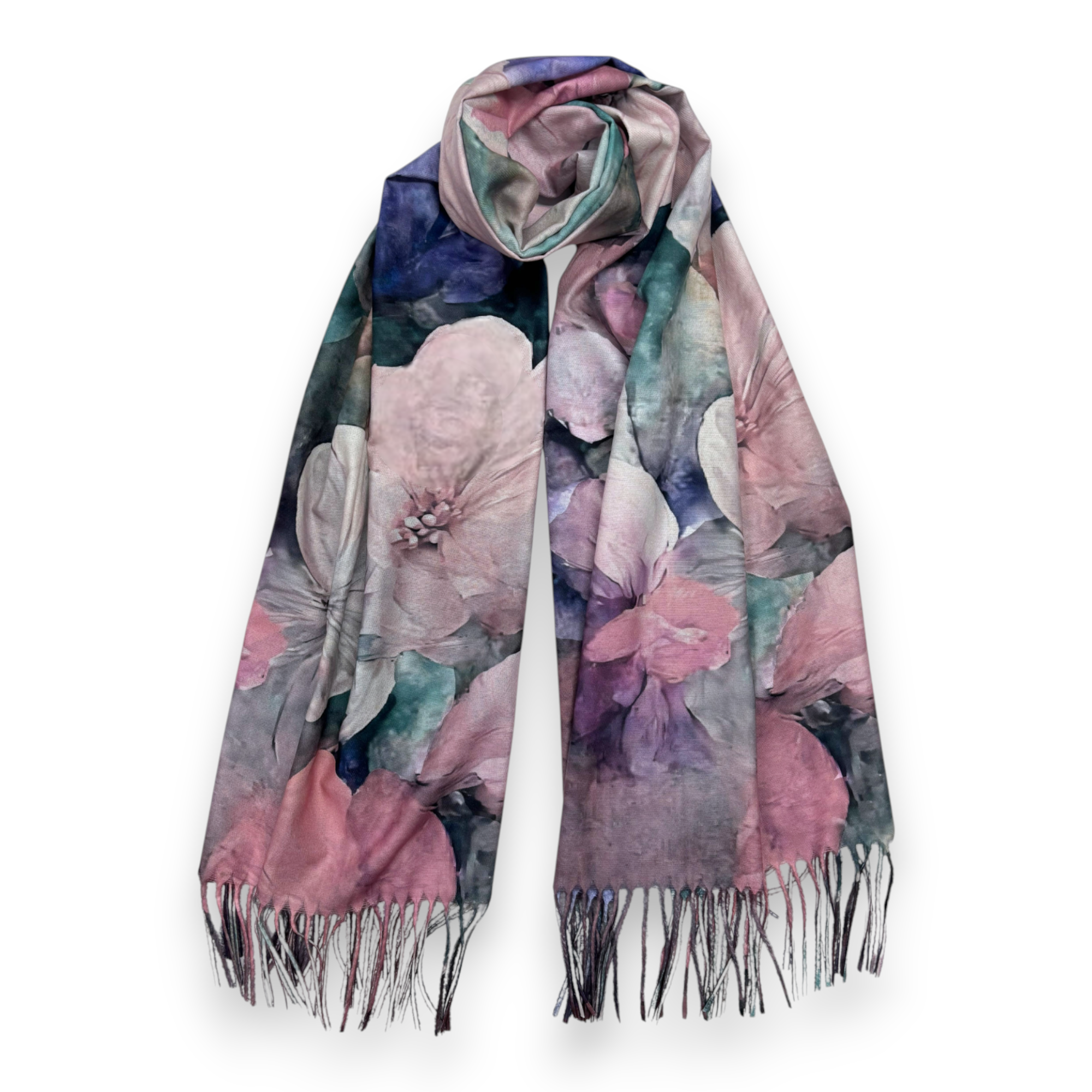 Lili Scarves (US Duty Free) - Wholesale Scarf - Women's - Big Flower Wool Blend Digital Print Scarf3