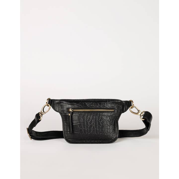 O My Bag - Vente Sac ceinture – femme - Sac banane en cuir Beck’s - Cuir croco noir