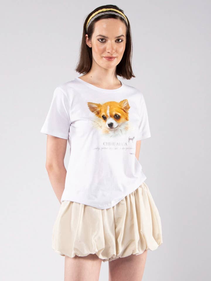 T-shirt Chihuahua em 100% Algodão por atacado de Achega Knitwear