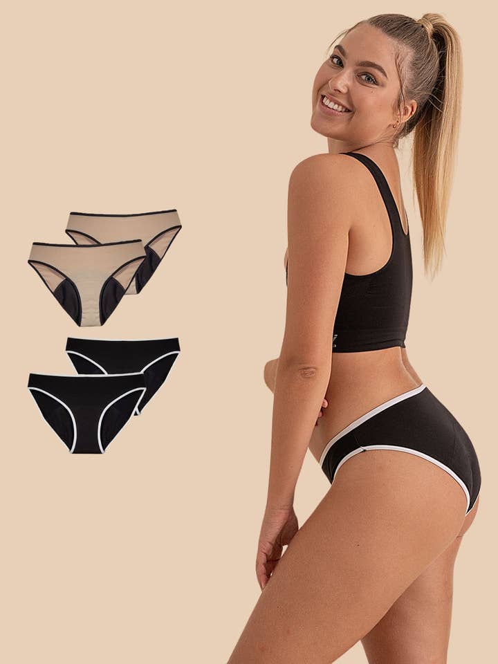 4 Menstruationsslips für Mädchen aus Baumwolle University für den Großhandel von Anaissa