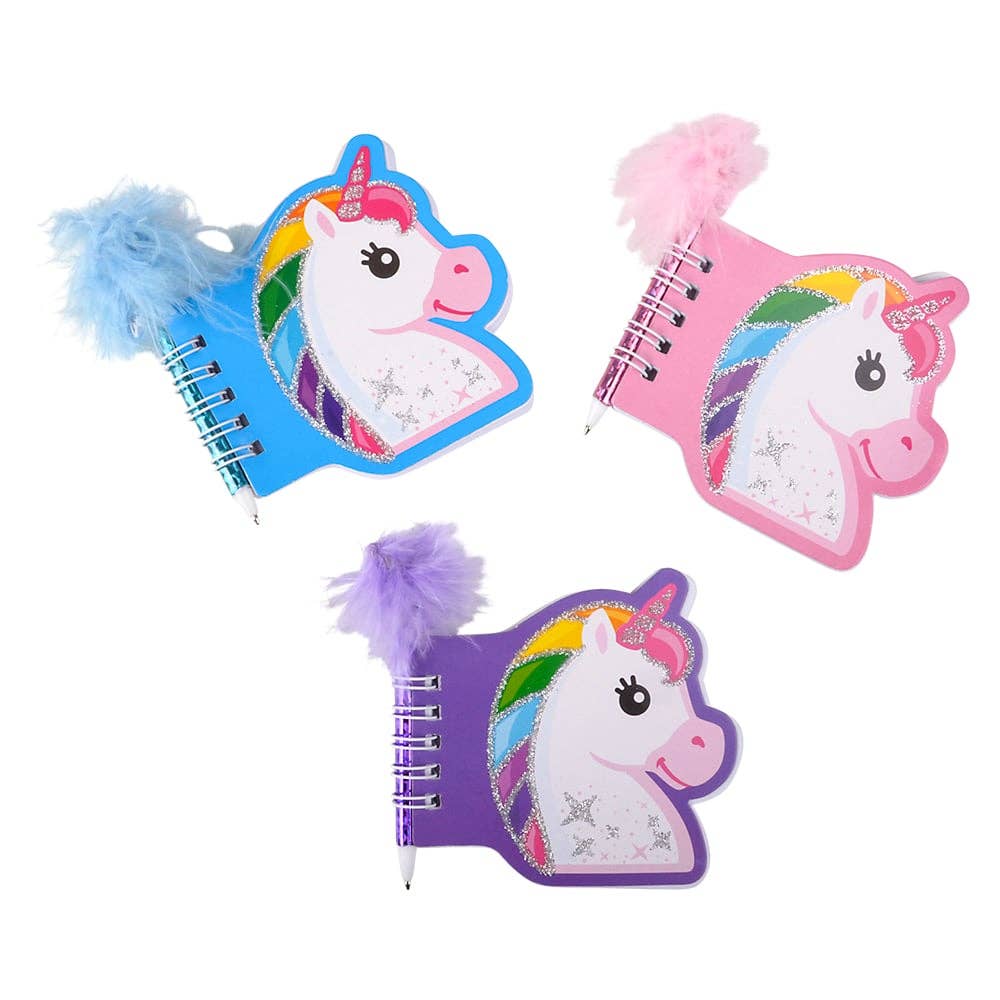 La Luna Bella - Toys - Vendita all'ingrosso Quaderni - TACCUINO A FORMA DI UNICORNO DA 3,5" CON PENNA IN PIUMA LLB Stationary5