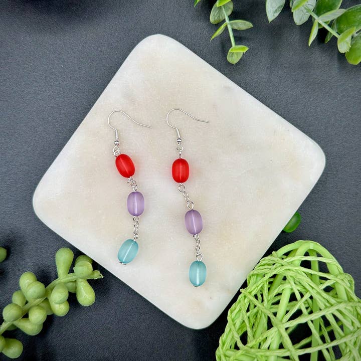 Jellybean Beaded Drop Earrings in Gold, Silver or Rose Gold| Great Gift for Easter | Acrylic Jelly Bean 3 Drop Dangle and other Purchase Wholesale yellow jelly beans. Free Returns & Net 60 Terms on Faire trending on Faire.