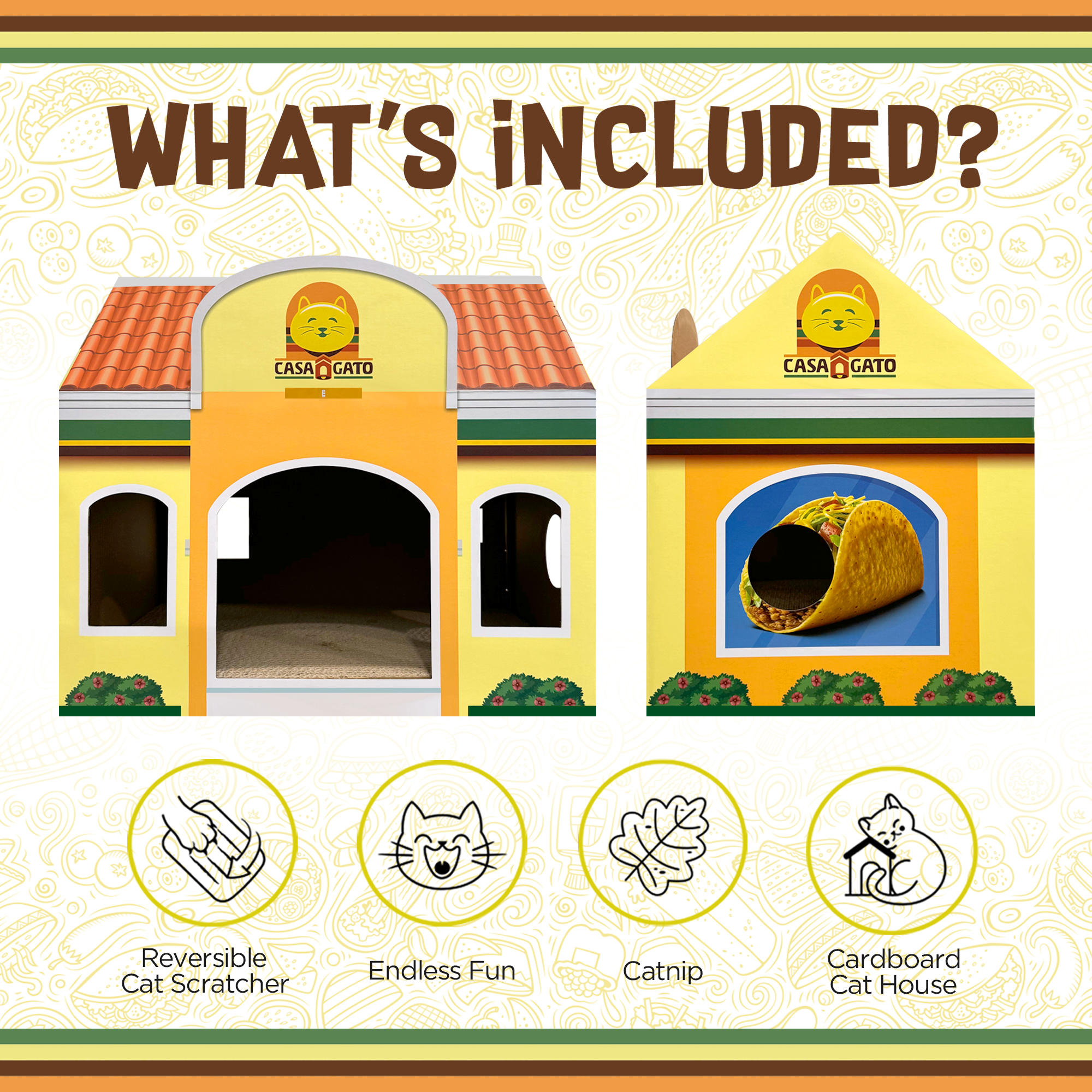 Capnip - Wholesale Pet Cave - Cat/Dog - Capnip Casa Gato Mexican Fast Food Cardboard Cat House2