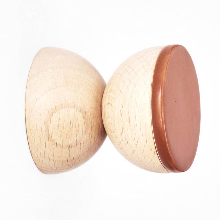 Geometric Wood & Ceramic Hook / Knob - Terracotta Orang for wholesale by 5mm Paper