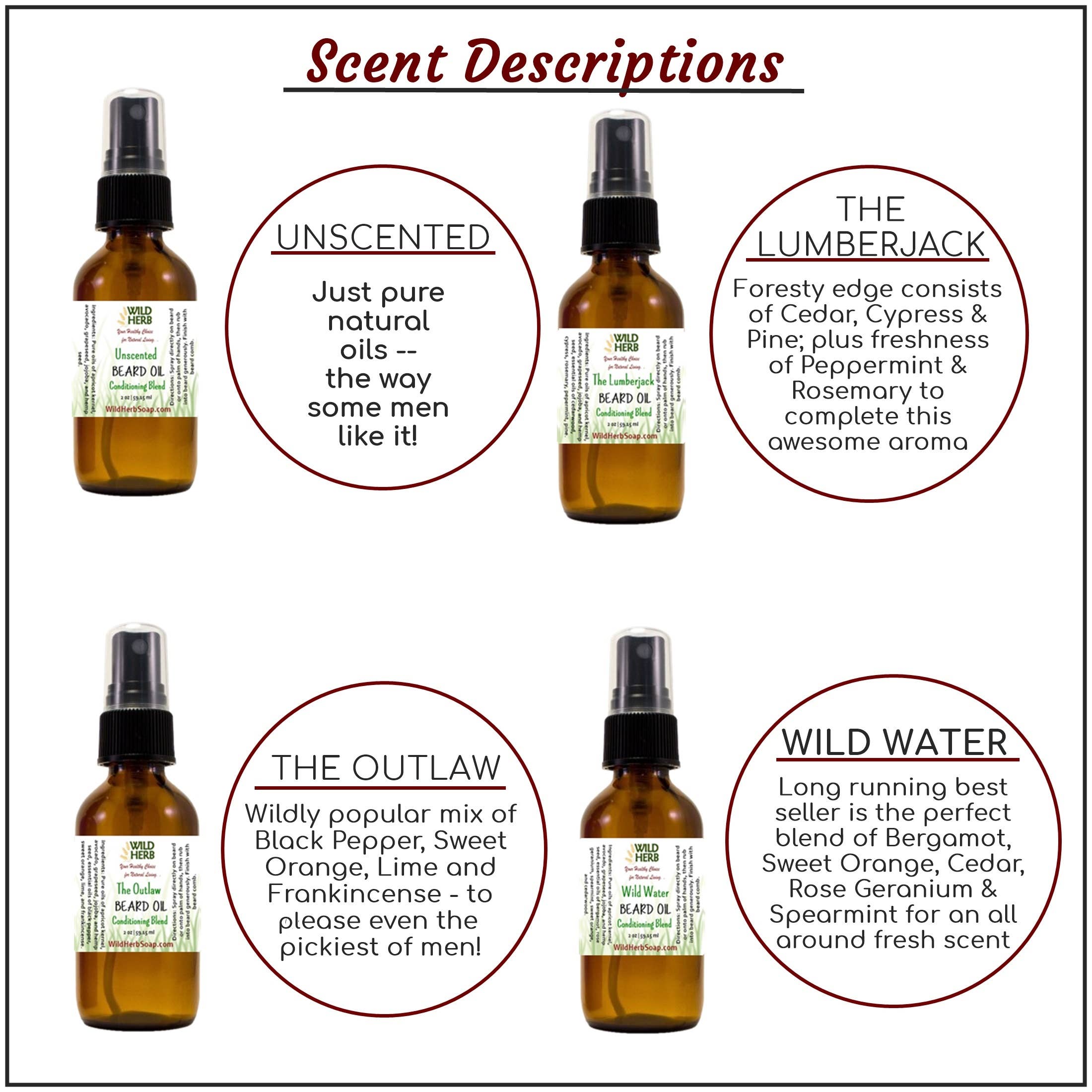 Wild Herb Soap Co - Wholesale Beard Conditioner - Conditioning Beard Oil for Men |Pure Natural High Grade Oils3