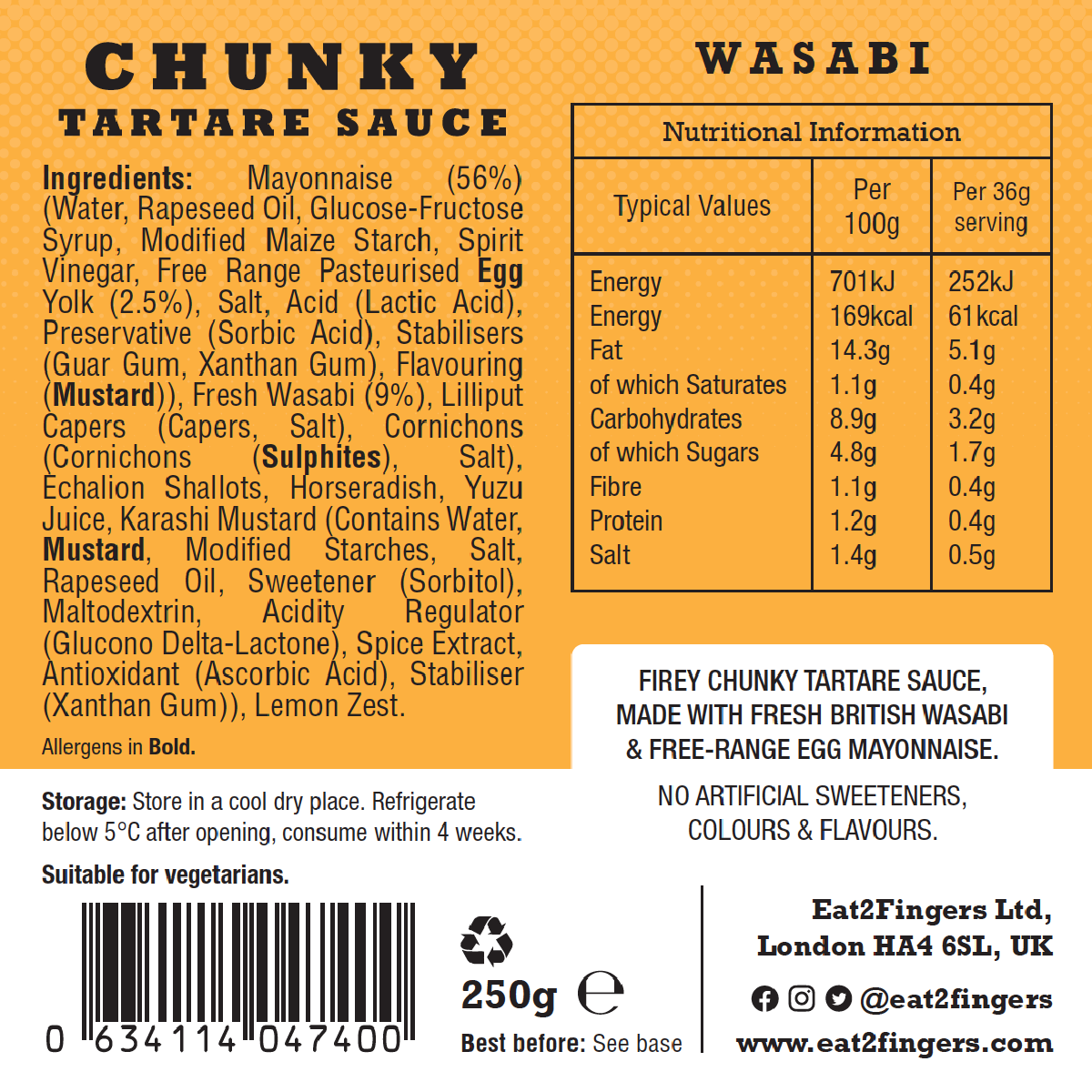 2 Fingers – wholesale Sauce – Wasabi Chunky Tartare Sauce2