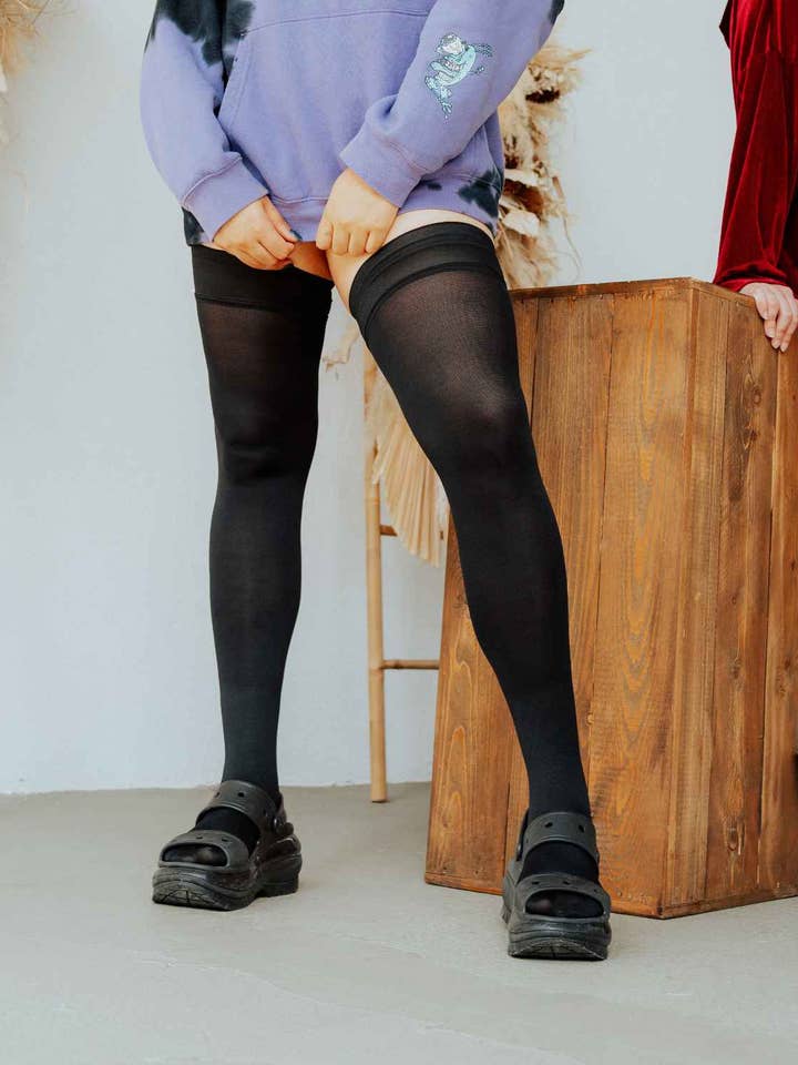DEFIANCE Overknee Socks for wholesale by Dual Defiance