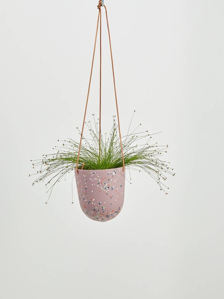 Terrazzo Hanging Pot - Musk Terrazzo for wholesale by Capra Designs (Aus + NZ)