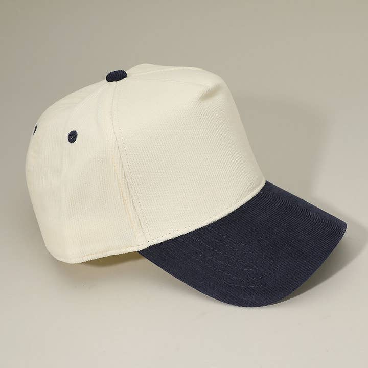 Sensibling Corp. - Wholesale Baseball Cap - Unisex - Two Tone Plain Corduroy Baseball Cap1