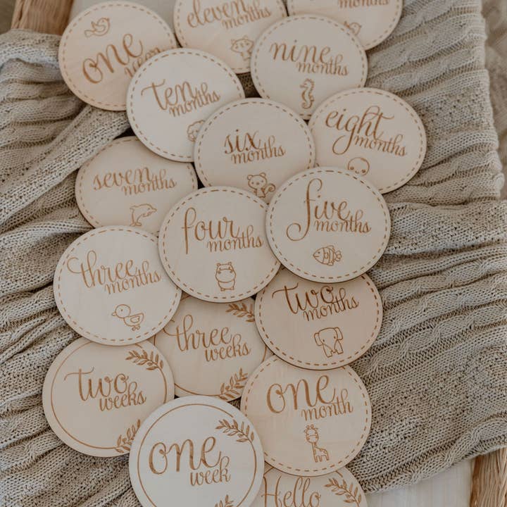 Juego de tarjetas Baby Milestone para venta al por mayor de Smitten Bub Co.