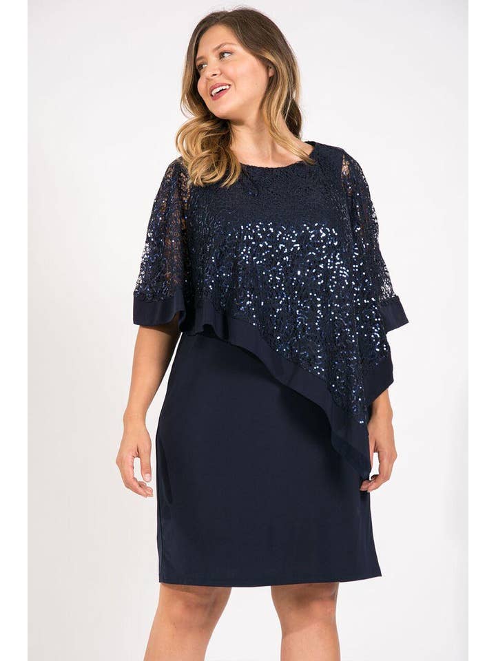Kos Couture - Wholesale Dress - Women's - R&M Richards 8749W Short Plus Size Mother Of The Bride Dress